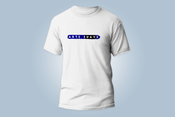camiseta Arte suave faixa azul