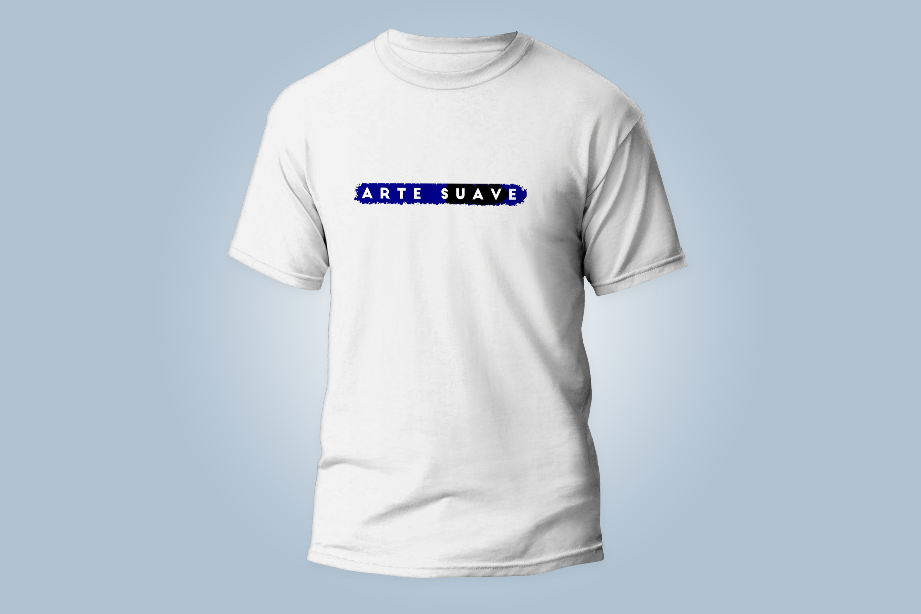 camiseta Arte suave faixa azul