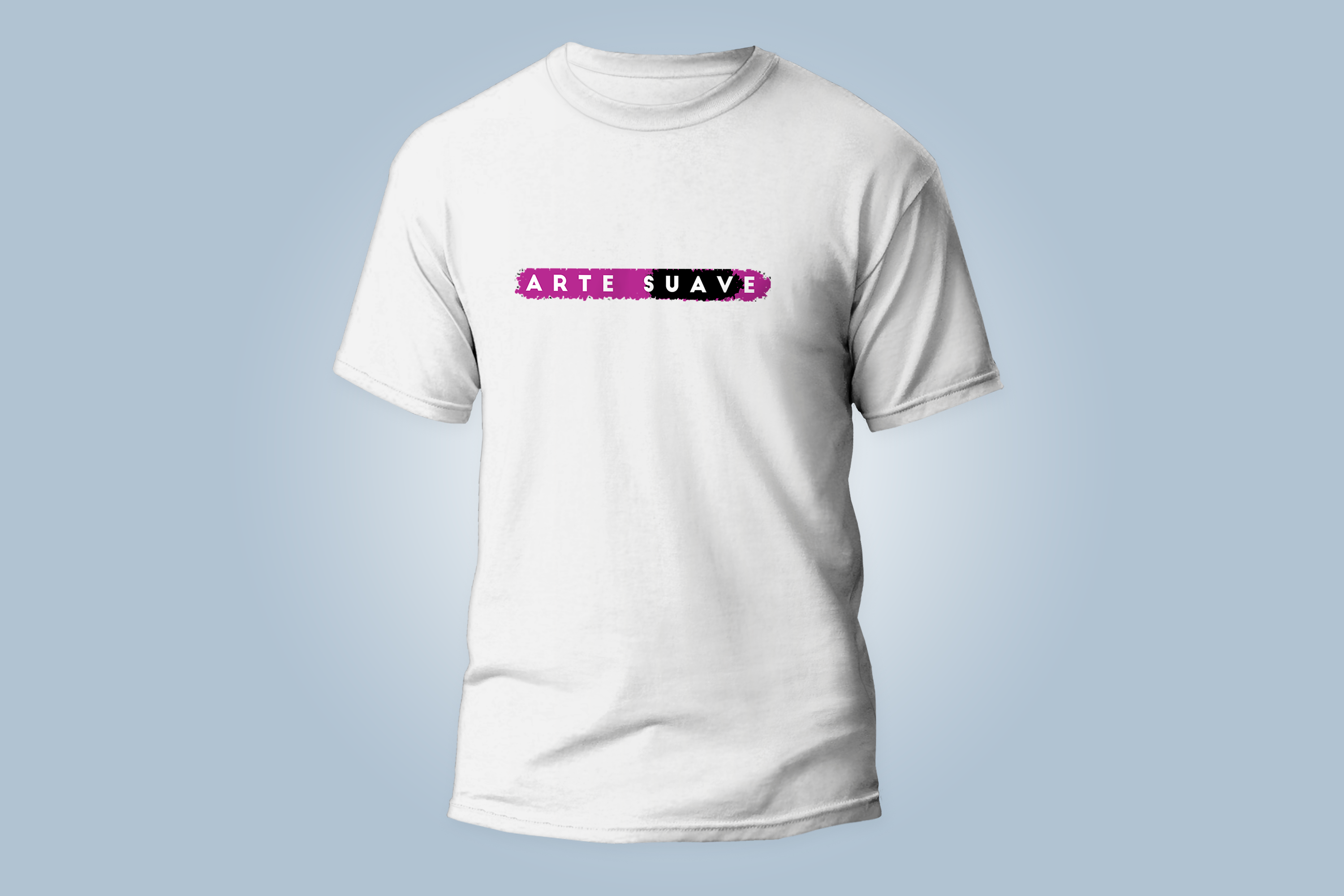 camiseta arte suave faixa roxa